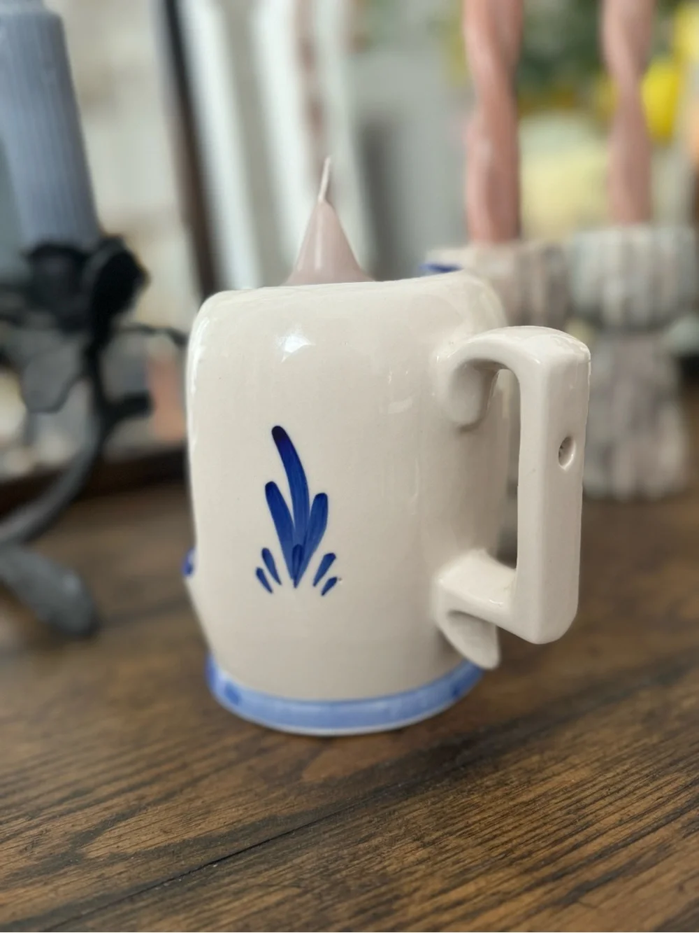 Vintage Delfts Blue Hand Painted Candle Holder 5